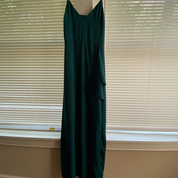 Express Green High Slit Maxi Dress (Size 0) - Picture 3 of 6